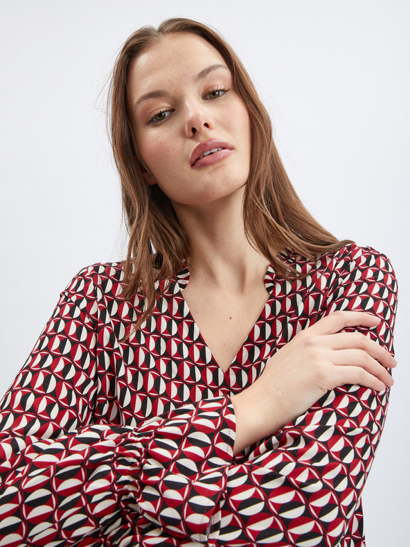 Orsay Λευκή και κόκκινη γυναικεία μπλούζα με σχέδιο ORSAY