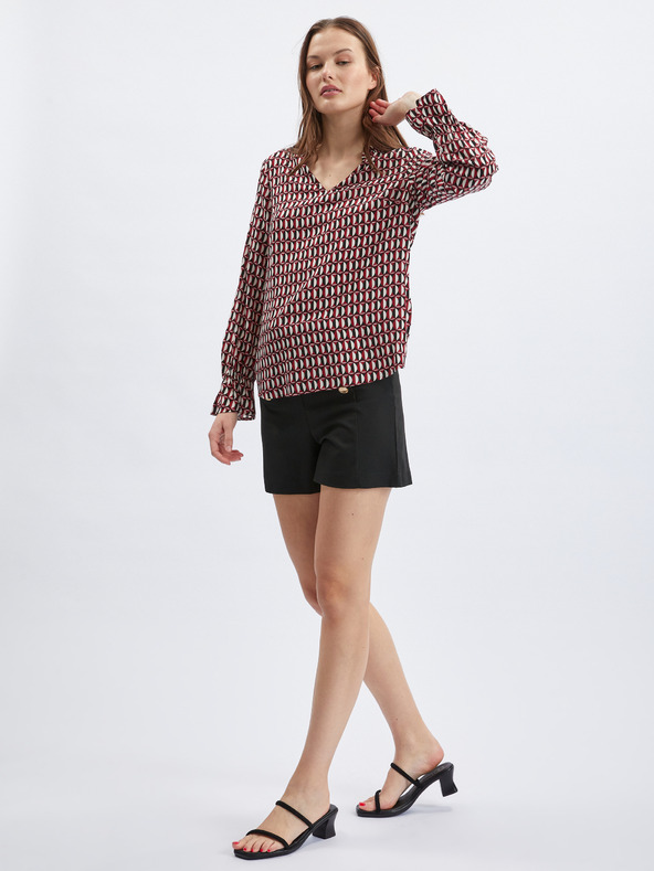 Orsay Λευκή και κόκκινη γυναικεία μπλούζα με σχέδιο ORSAY