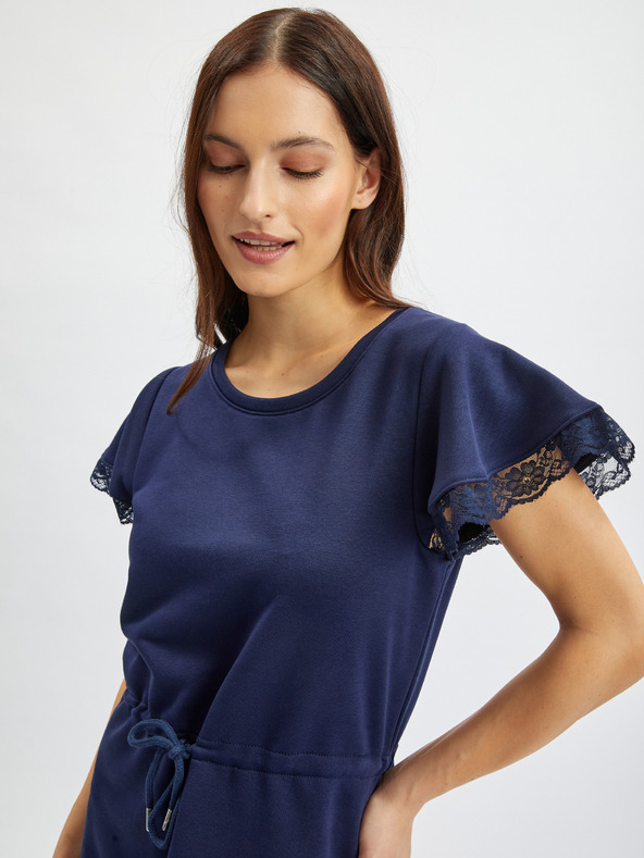 Orsay ORSAY σκούρο μπλε γυναικείο φόρεμα με φούτερ και δαντέλα