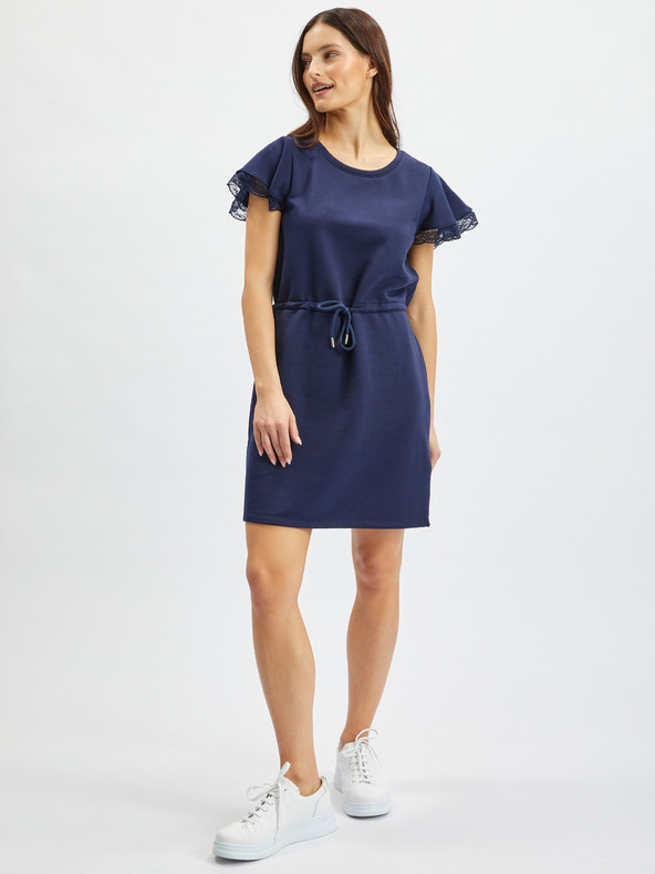 Orsay ORSAY σκούρο μπλε γυναικείο φόρεμα με φούτερ και δαντέλα