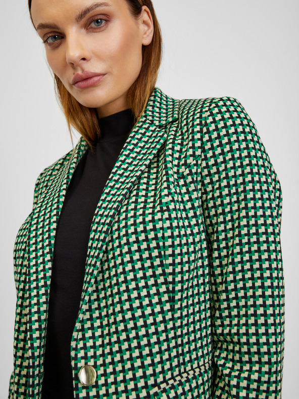 Orsay ORSAY Λευκό και πράσινο γυναικείο καρό σακάκι