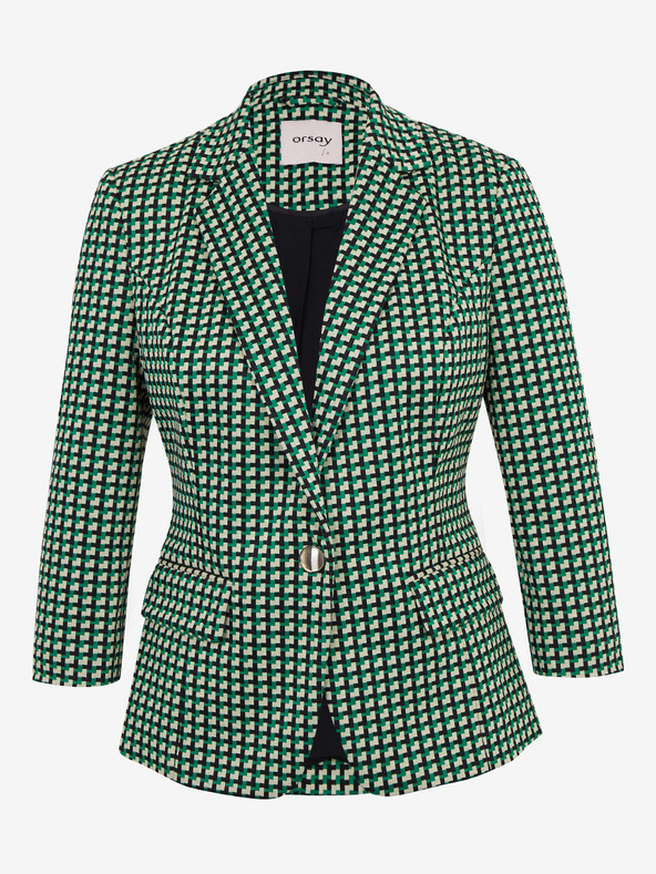 Orsay ORSAY Λευκό και πράσινο γυναικείο καρό σακάκι