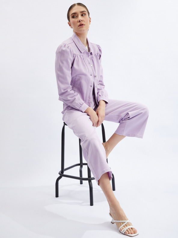 Orsay Μωβ γυναικείο τζιν σακάκι με βολάν ORSAY