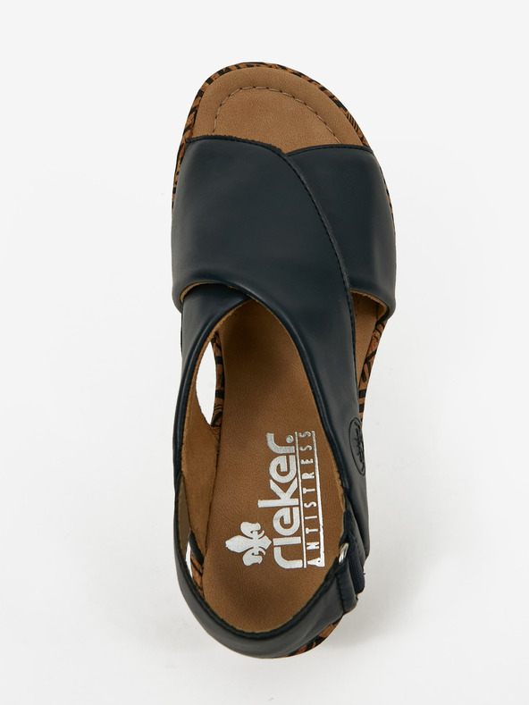 Rieker Γυναικεία σφηνοειδή σανδάλια Rieker σκούρο μπλε