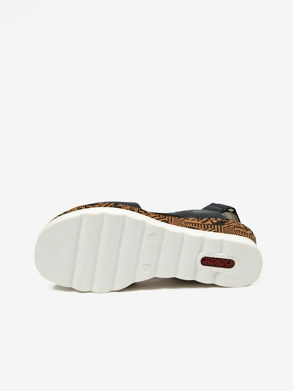 Rieker Γυναικεία σφηνοειδή σανδάλια Rieker σκούρο μπλε