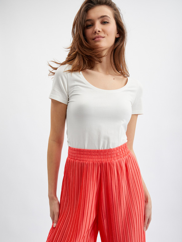 Orsay Κόκκινο γυναικείο φαρδύ παντελόνι ORSAY