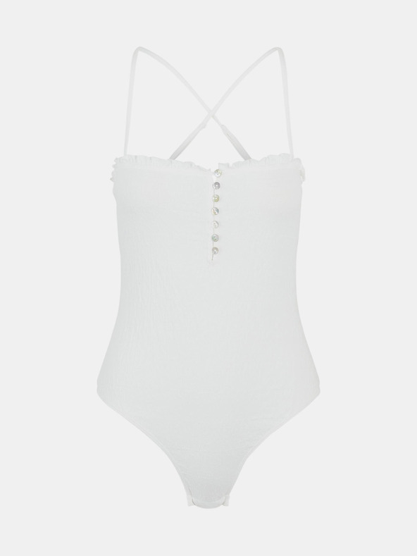 Pieces Λευκό γυναικείο κορμάκι Pieces Leaf