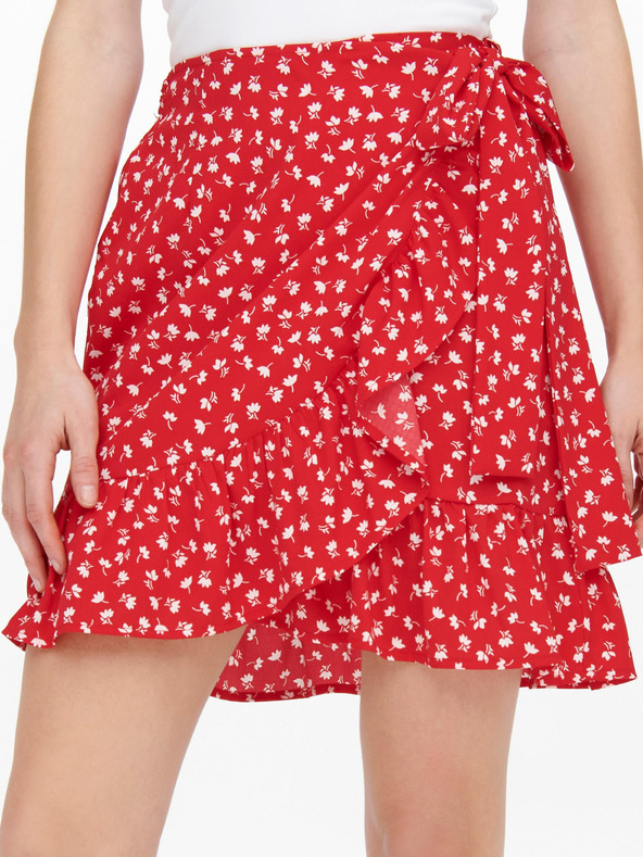 ONLY Κόκκινη γυναικεία Floral Wrap Skirt ONLY Olivia