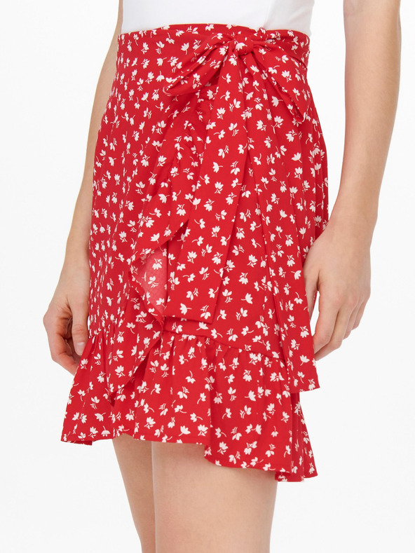 ONLY Κόκκινη γυναικεία Floral Wrap Skirt ONLY Olivia
