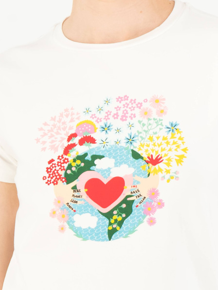 Blutsgeschwister Λευκό Blutsgeschwister Γυναικείο μπλουζάκι Planet Less Plastic T-Shirt