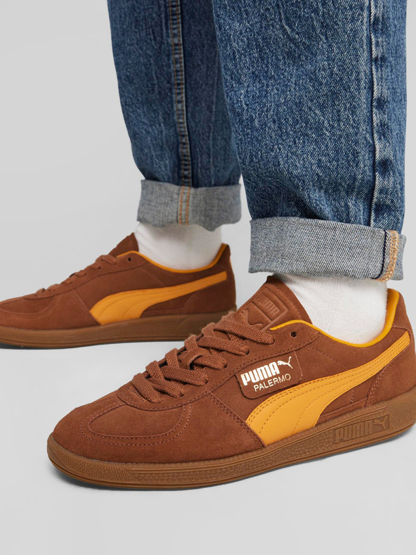 Puma Καφέ ανδρικά σουέτ sneakers Puma Palermo