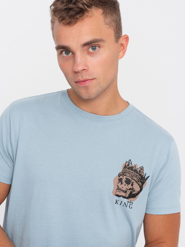 Ombre Clothing Ανοιχτό μπλε ανδρικό μπλουζάκι Ombre Clothing