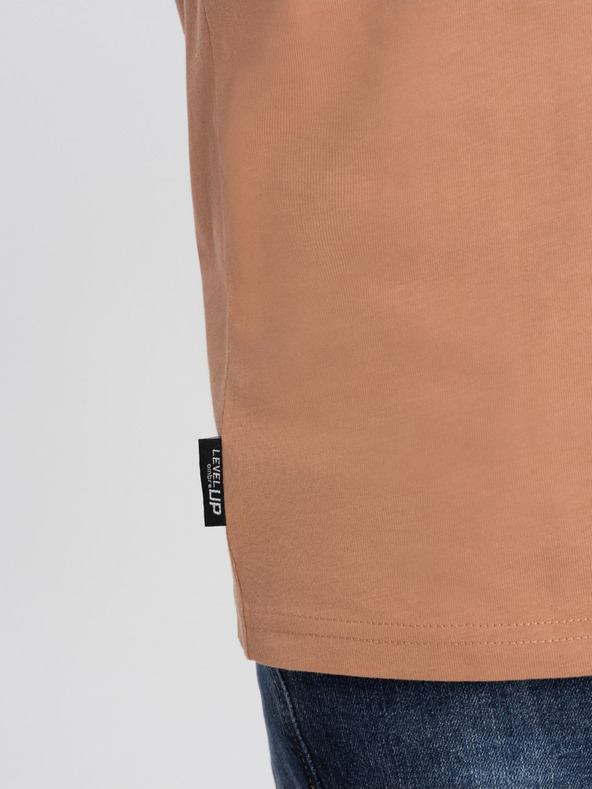 Ombre Clothing Ανοιχτό καφέ ανδρικό μπλουζάκι Ombre Clothing