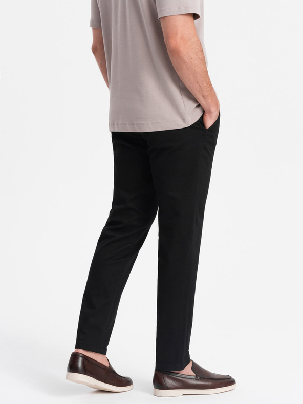 Ombre Clothing Μαύρο ανδρικό παντελόνι chino Ombre Clothing