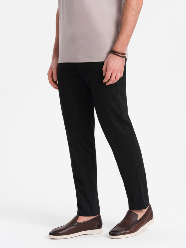 Ombre Clothing Μαύρο ανδρικό παντελόνι chino Ombre Clothing