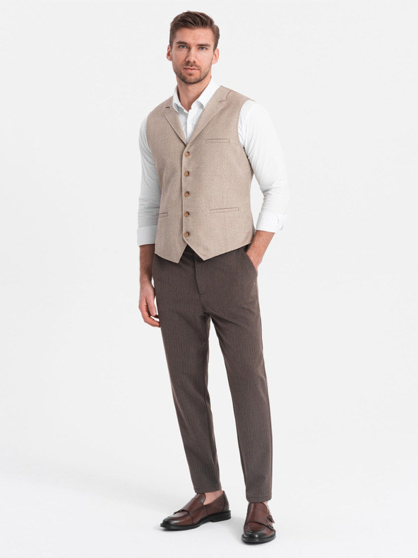 Ombre Clothing Καφέ Ανδρικό παντελόνι chino Ombre Ρούχα