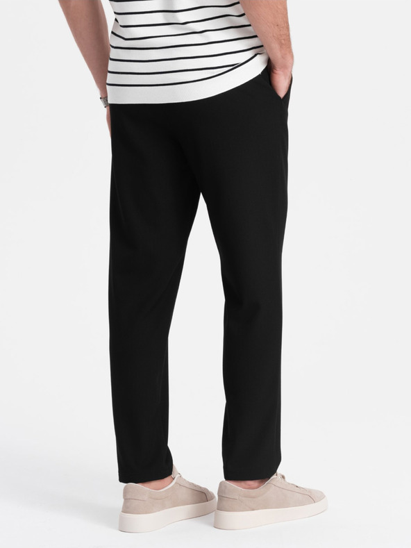 Ombre Clothing Μαύρο ανδρικό παντελόνι chino Ombre Clothing