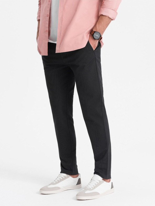 Ombre Clothing Σκούρο γκρι ανδρικό παντελόνι chino Ombre Clothing