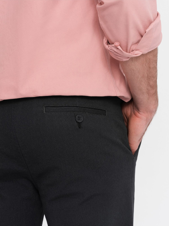 Ombre Clothing Σκούρο γκρι ανδρικό παντελόνι chino Ombre Clothing