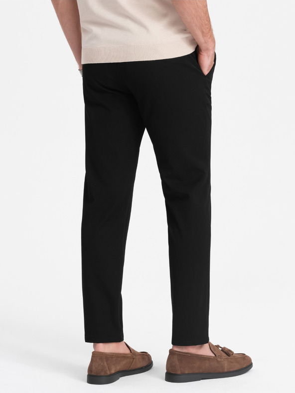 Ombre Clothing Μαύρο ανδρικό παντελόνι chino Ombre Clothing