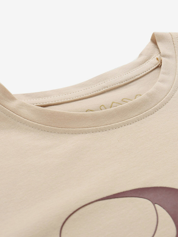 NAX Μπεζ γυναικείο T-shirt NAX NERGA