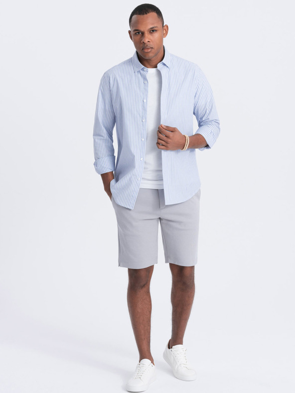 Ombre Clothing Γκρι ανδρική βερμούδα Ombre Clothing