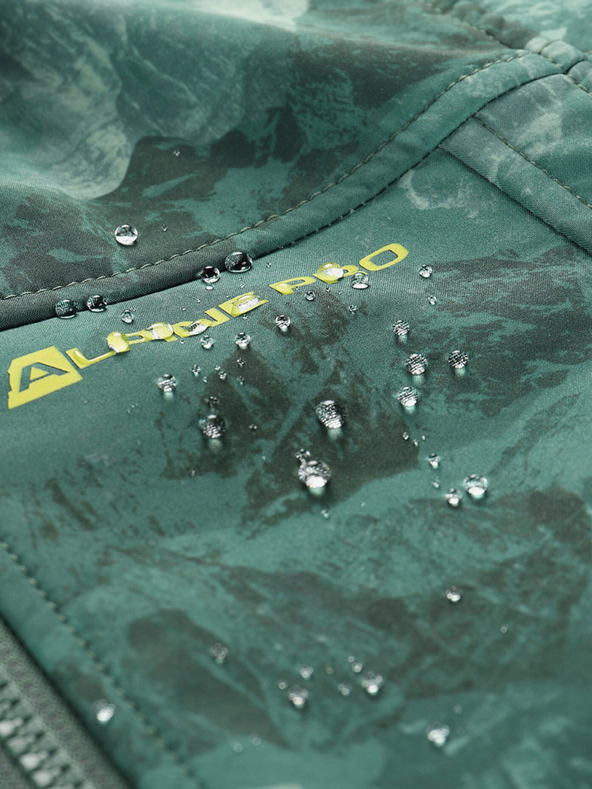 ALPINE PRO Πράσινο παιδικό μαλακό σακάκι με μοτίβο ALPINE PRO HOORO