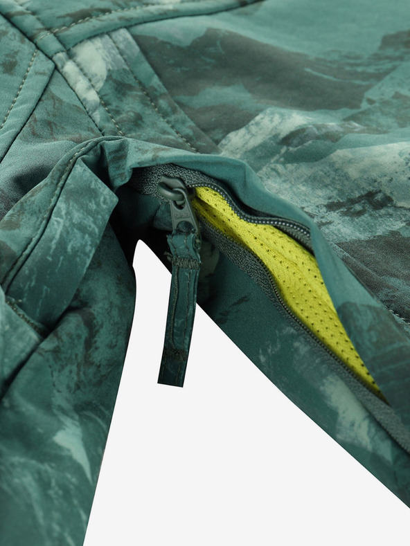 ALPINE PRO Πράσινο παιδικό μαλακό σακάκι με μοτίβο ALPINE PRO HOORO