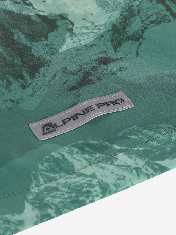 ALPINE PRO Πράσινο παιδικό μαλακό σακάκι με μοτίβο ALPINE PRO HOORO