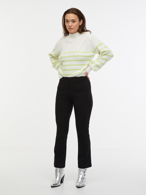 Orsay Πράσινο και λευκό γυναικείο ριγέ πουλόβερ με μαλλί ORSAY