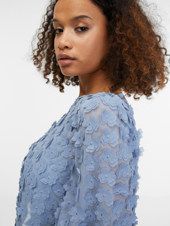 Orsay Μπλε γυναικεία μπλούζα με φλοράλ ORSAY