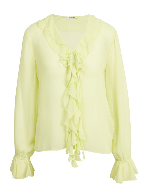 Orsay ORSAY ανοιχτό πράσινο γυναικείο μπλουζάκι με βολάν