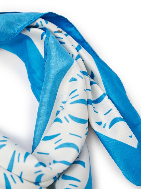 Orsay Μπλε και λευκό σατέν μαντήλι με σχέδια ORSAY