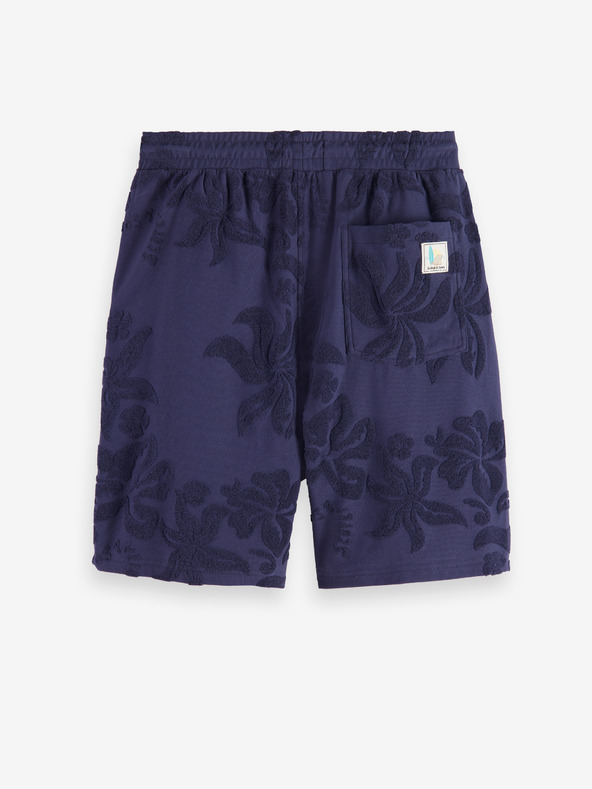 Scotch & Soda Σκούρο μπλε ανδρικό σορτς Scotch & Soda Jacquard Towelling Shorts