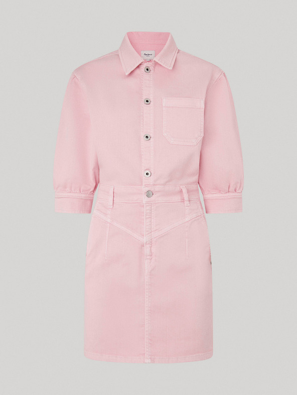 Pepe Jeans Ροζ Γυναικείο τζιν φόρεμα Pepe Jeans Gracie