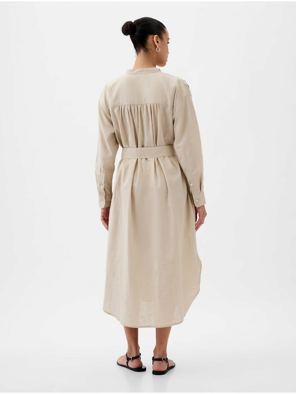 GAP Oversized λινό πουκαμίσιο φόρεμα GAP