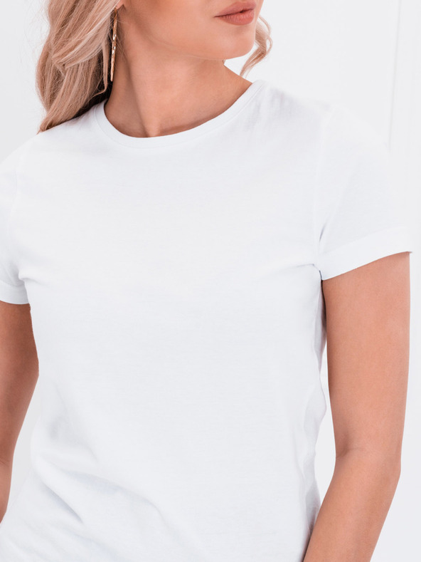 Edoti Λευκό γυναικείο βασικό μπλουζάκι Edoti