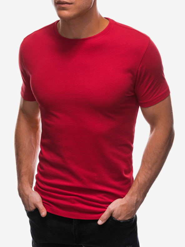 Edoti Κόκκινο ανδρικό βασικό μπλουζάκι Edoti