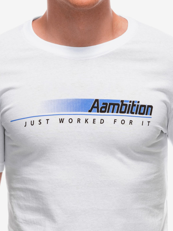 Edoti Λευκό ανδρικό τυπωμένο μπλουζάκι Edoti