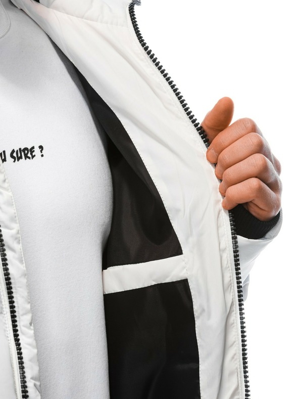 Edoti Λευκό ανδρικό χειμερινό καπιτονέ μπουφάν Edoti