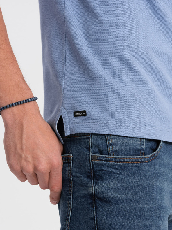 Ombre Clothing Μπλε ανδρικό πουκάμισο πόλο Ombre Clothing