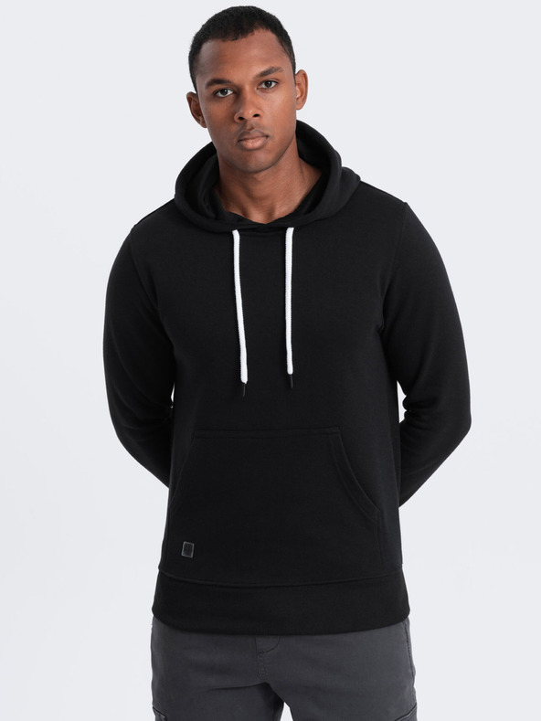 Ombre Clothing Μαύρο ανδρικό φούτερ με κουκούλα Ombre Clothing