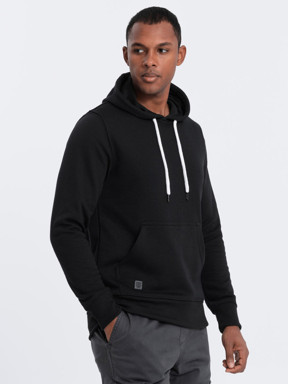 Ombre Clothing Μαύρο ανδρικό φούτερ με κουκούλα Ombre Clothing