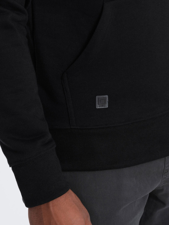 Ombre Clothing Μαύρο ανδρικό φούτερ με κουκούλα Ombre Clothing