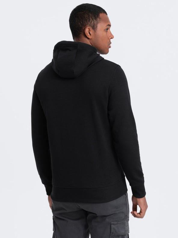 Ombre Clothing Μαύρο ανδρικό φούτερ με κουκούλα Ombre Clothing