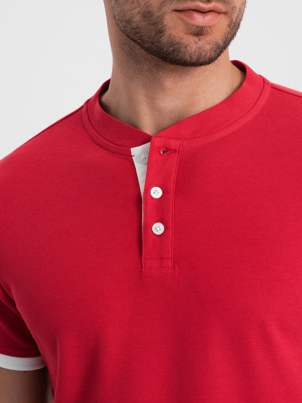 Ombre Clothing Κόκκινο ανδρικό πουκάμισο πόλο Ombre Clothing