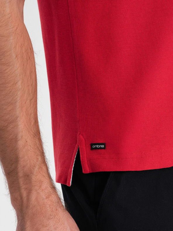Ombre Clothing Κόκκινο ανδρικό πουκάμισο πόλο Ombre Clothing