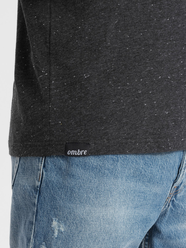 Ombre Clothing Σκούρο γκρι ανδρικό μπλουζάκι σε μπρονζέ χρώμα Ombre Clothing