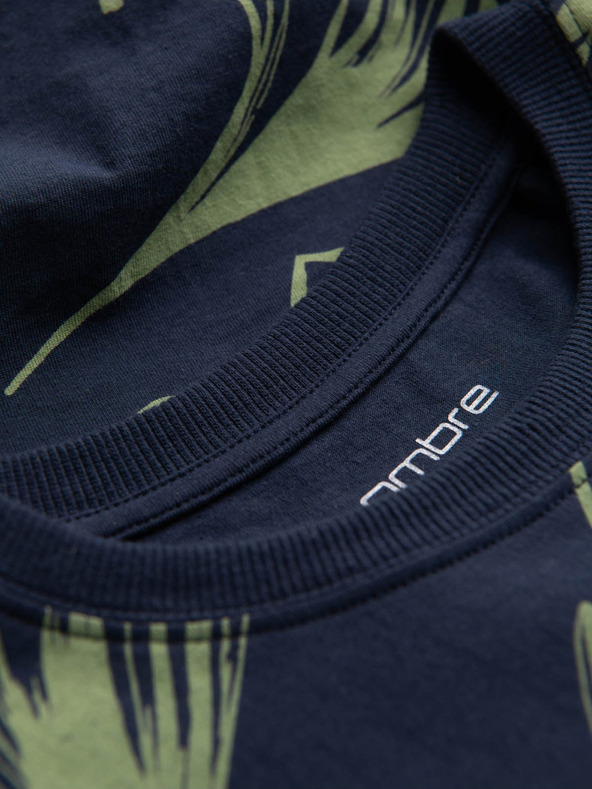 Ombre Clothing Πράσινο και μπλε ανδρικό μπλουζάκι με μοτίβο Ombre Clothing