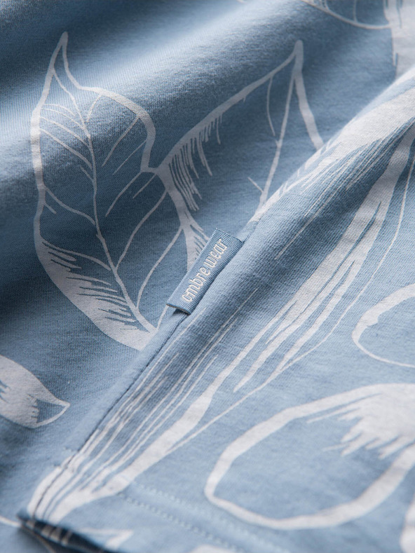 Ombre Clothing Ανοιχτό μπλε ανδρικό μπλουζάκι με σχέδια Ombre Clothing